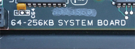 IBM 5160 motherboard 64-256KB silkscreen
