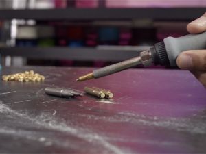 Heat-set insert tips on a soldering iron (Adafruit)