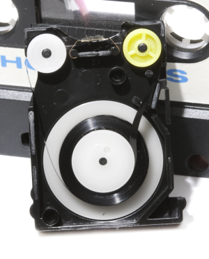 Sinclair ZX Microdrive cartridge, opened