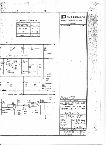 Phihong PSM-5341 schematic, outputs and regulation (Mega STE copy)