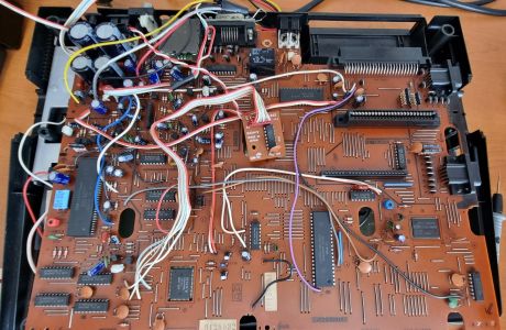 HB-F1 main board in the lower case
