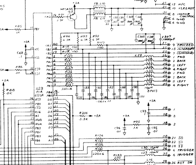 Atari 130XE PIA U23, controller ports and SIO control lines (C070065 schematic)