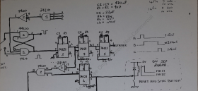Ferranti Archives TV-FER-SCH-165 detail, ZN401 test box sequencer timing chain and reset relay
