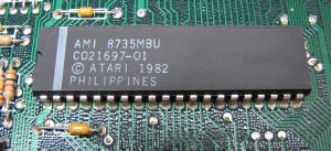 ANTIC chip on an Atari 130XE motherboard