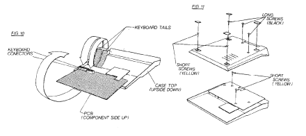 Sinclair ZX81 keyboard tails and case screws (assembly instructions figs 10 and 11)
