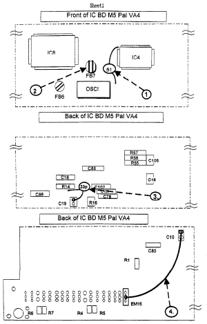 Sega 32X service bulletin 008 Mega Drive VA4 drawing