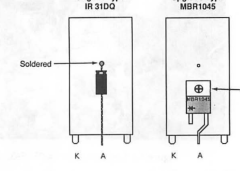 Macintosh analog board CR20 CR21 MBR1045 mounting (Macintosh Repair and Upgrade Secrets Fig 7-1)