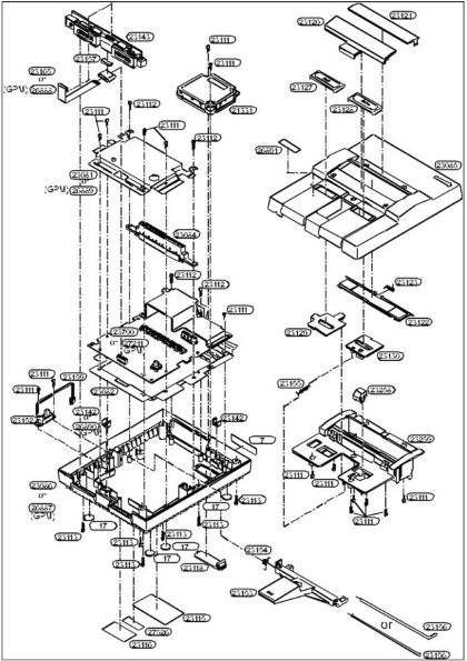Super NES exploded view (Nintendo ASC manual)