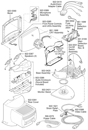 Apple AudioVision 14 Display exploded view (Service Source)