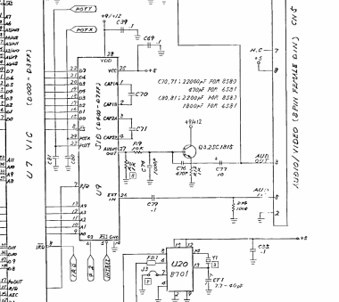 Commodore 64C E board SID circuit (schematic 252312)