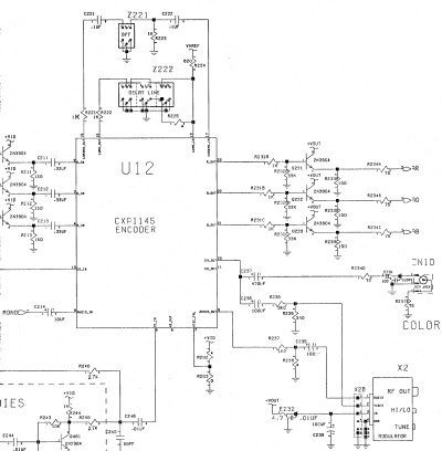 Amiga 600 video encoder circuit (Commodore schematic 315987 sheet 4)