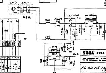Sega Mega Drive M5 PAL VA4 power input schematic