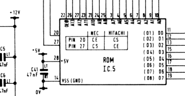 Sinclair ZX Spectrum Issue 3 ROM IC5 circuit