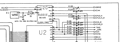 Amiga 1200 Budgie and Alice clock lines (Commodore schematic 364717)