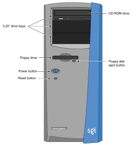 SGI Visual Workstation 550 front bezel (User's Guide Figure 1-1)