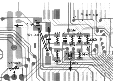 Sharp PC-1250 and PC-1251 main board capacitor positions (service manual)