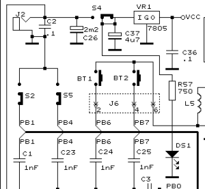 Atari 2600 Jr PAL schematic, power input and regulator (Jerzy Sobola)