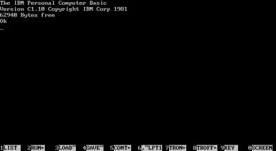 IBM Cassette BASIC startup screen