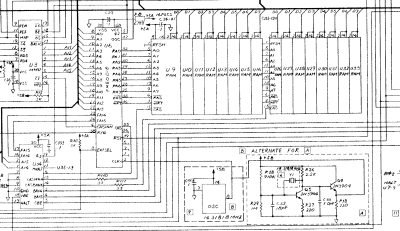 Atari 130XE FREDDIE, MMU, DRAM and oscillator (C070065 schematic)