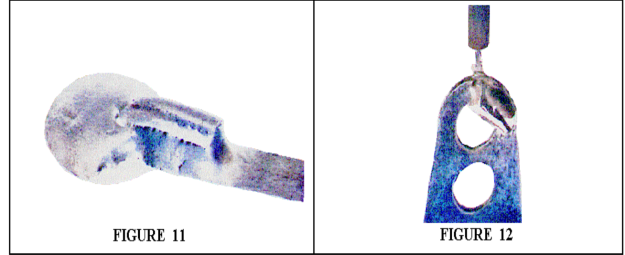 Unacceptable: dewetting on a lapped lead (Figure 11) and nonwetting on a terminal (Figure 12)