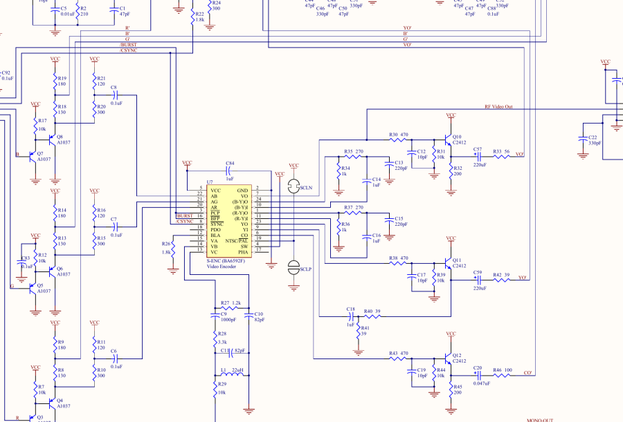 SNES video encoder and output buffers (Donaldson redraw)
