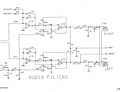 Amiga 600 audio filter circuit (Commodore schematic 315987 sheet 5)