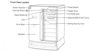 Apple Network Server front view locator (Service Guide Volume V)