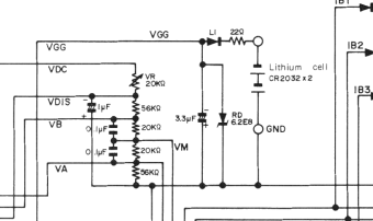 Sharp PC-1250 and PC-1251 power and LCD bias circuit (service manual)