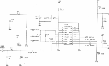 Sega Saturn VA13 clock generator IC20 schematic