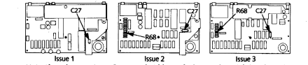 Sinclair ZX Spectrum+ reset switch and R68 positions by board issue (upgrade instructions)
