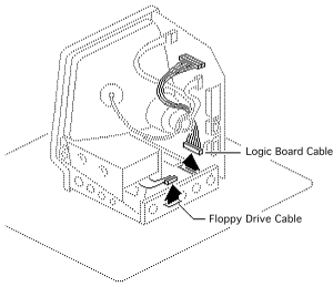 Macintosh Plus logic board cable and floppy drive cable (Apple Service Source)