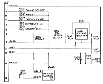 Atari 2600 channel 3 switchboard schematic (FSM figure 2-4)