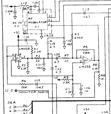Atari 130XE audio amplifier U1 (C070065 schematic)