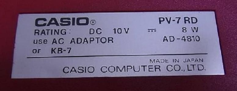 Rating label: 10 V DC, 8 W