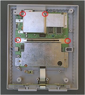 Super NES longer silver screws and 62-pin connector (Nintendo ASC manual)
